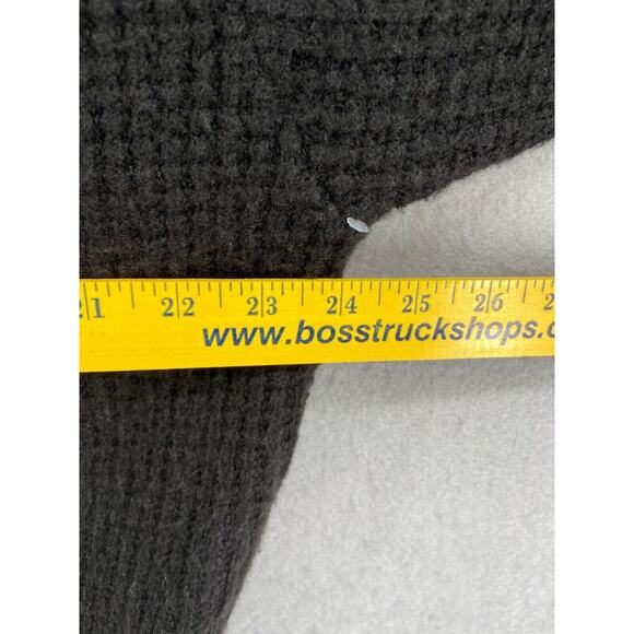 TOPSHOP Cardigan Womens Sz 14 Black Button Up Sweater Waffle Knit Soft V-Neck - Picture 5 of 8